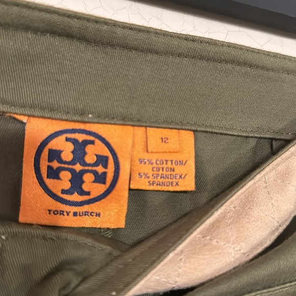 TORY BURCH vintage but like new army green skirt w/ gold buttons in Size 12 - Picture 6 of 13